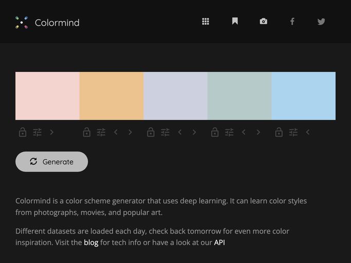 screenshot of Colormind