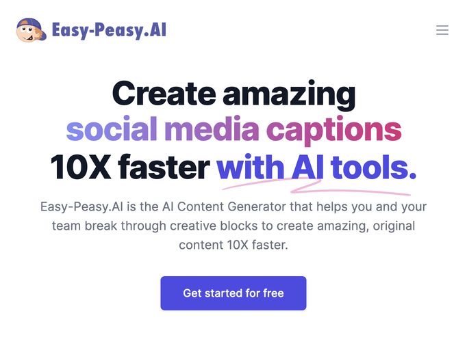 screenshot of Easy-Peasy.AI