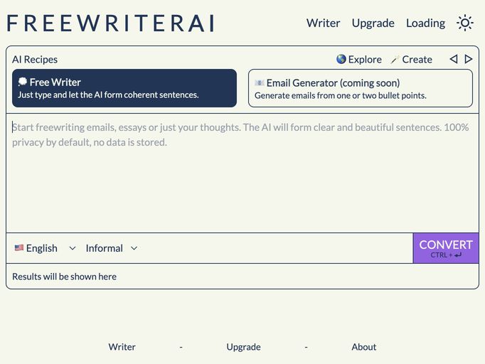 screenshot of FreewriteAI