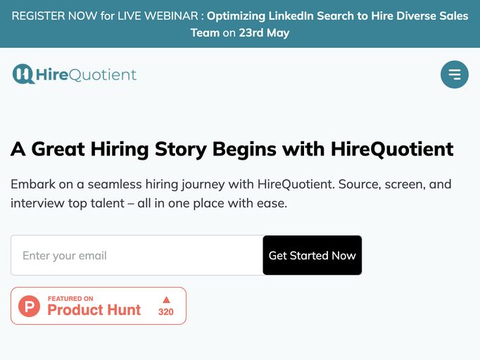 screenshot of Hirequotient