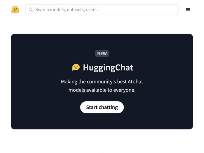 screenshot of Hugging Face