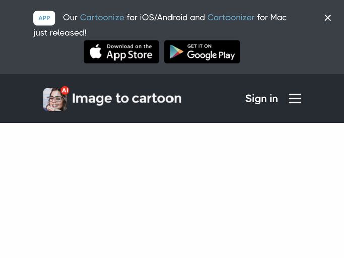 screenshot of Cartoonize