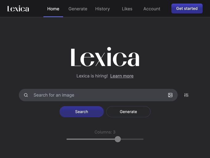 screenshot of Lexica