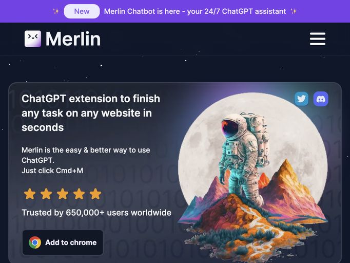 screenshot of Merlin