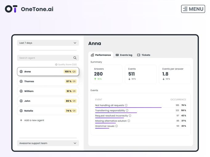 screenshot of OneTone.ai