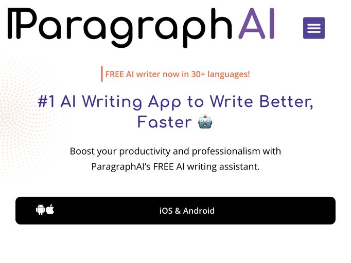 screenshot of Paragraph AI