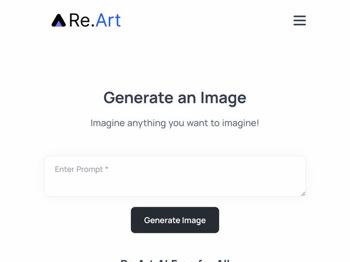 screenshot of Re.Art AI Image Generator