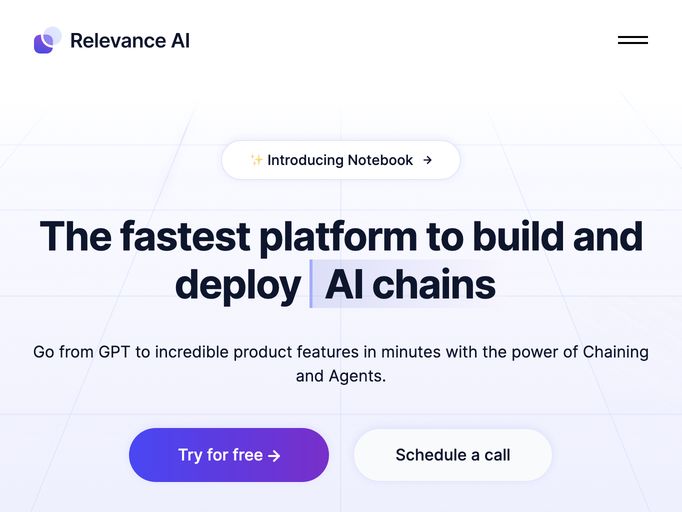 screenshot of Relevance AI