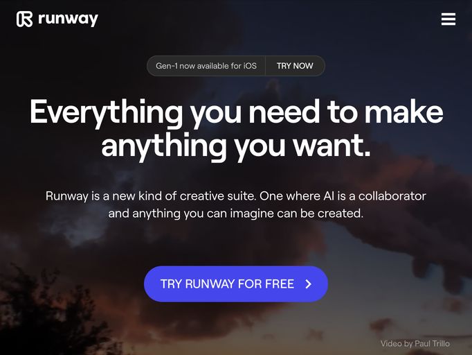 screenshot of Runway