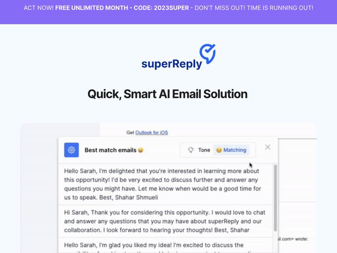 screenshot of superReply