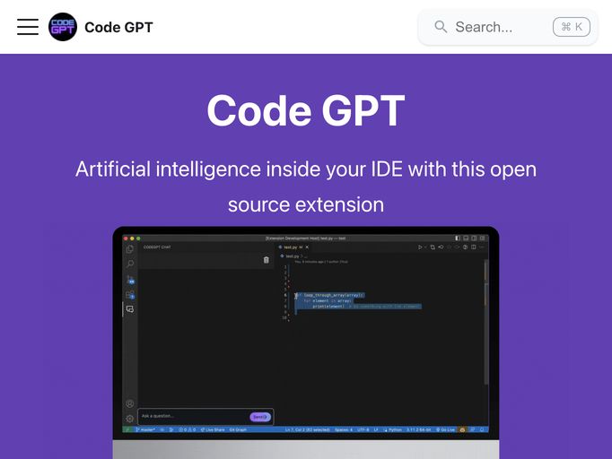 screenshot of CodeGPT