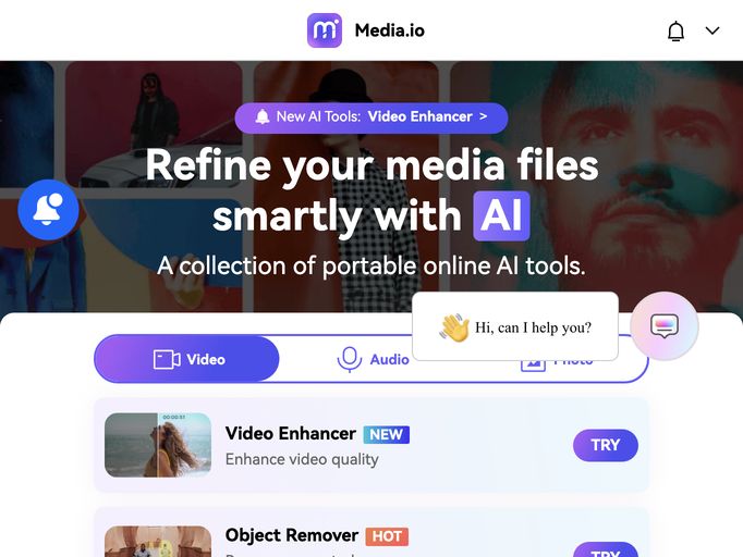 screenshot of Media.io