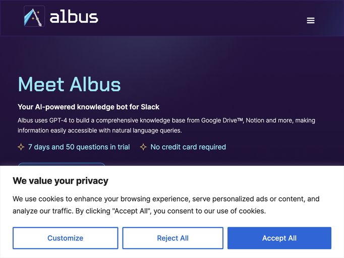 screenshot of Albus