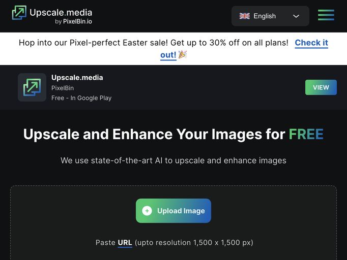 screenshot of AI Image Upscaler